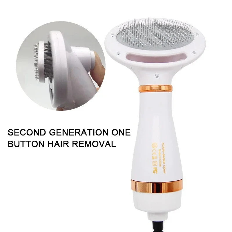 Multi-functional Dog Grooming Hair Comb Dryer 2-In-1 Electric Fur Blower Cleaning Brusher 3 Gears Adjustable Pet Product EU Plug