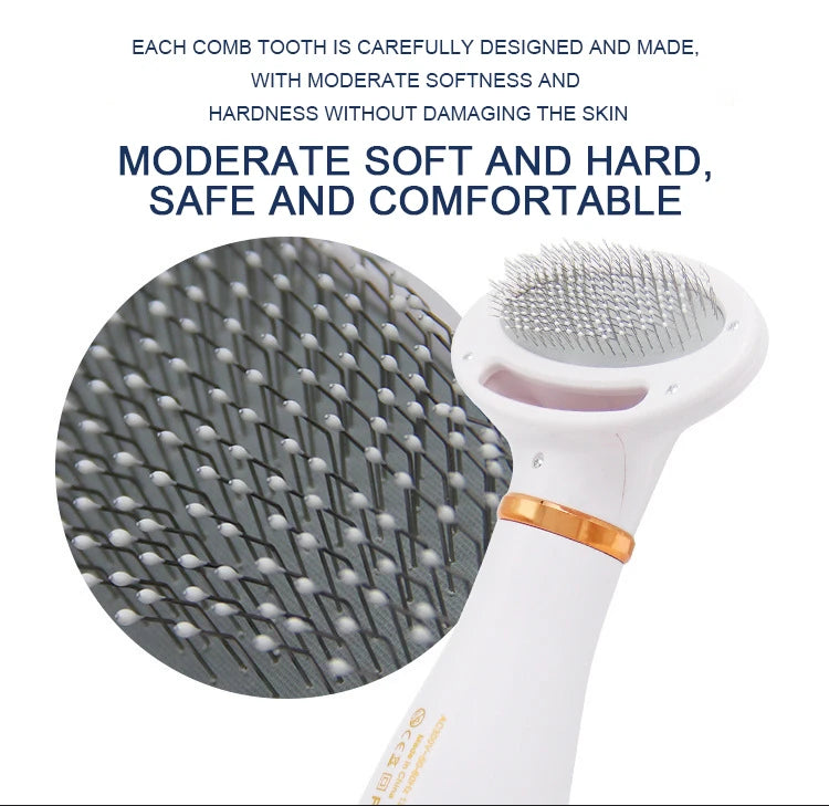 Multi-functional Dog Grooming Hair Comb Dryer 2-In-1 Electric Fur Blower Cleaning Brusher 3 Gears Adjustable Pet Product EU Plug