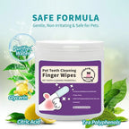 Teeth Cleaning Wipes for Dogs & Cats, Reduces Plaque & Freshens Breath Finger Wipes, Disposable Gentle Cleaning & Gum Care Pet W