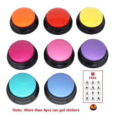 4/8/11PCS Dog Squeak Toys Voice Recording Button Dog Buttons For Communication Dog Toys Buzzer 30 Second Funny Dog Accessories