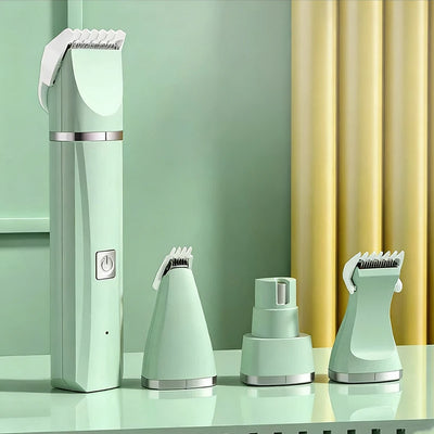 4-In-1 Pet Grooming Care Set 4 Different Blades Dog Trimmer Low Noise Pet Clippers Rechargeable Cordless Safe Pet Hair Shaver