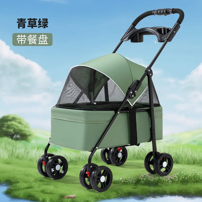 Pet Cart Cat Teddy Baby Stroller Dog Out Light Folding Outdoor Small Pet Cart.