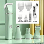 4-In-1 Pet Grooming Care Set 4 Different Blades Dog Trimmer Low Noise Pet Clippers Rechargeable Cordless Safe Pet Hair Shaver
