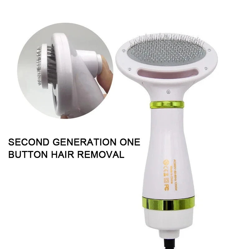 Multi-functional Dog Grooming Hair Comb Dryer 2-In-1 Electric Fur Blower Cleaning Brusher 3 Gears Adjustable Pet Product EU Plug