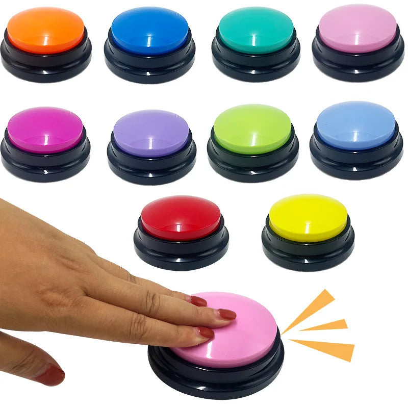 4/8/11PCS Dog Squeak Toys Voice Recording Button Dog Buttons For Communication Dog Toys Buzzer 30 Second Funny Dog Accessories
