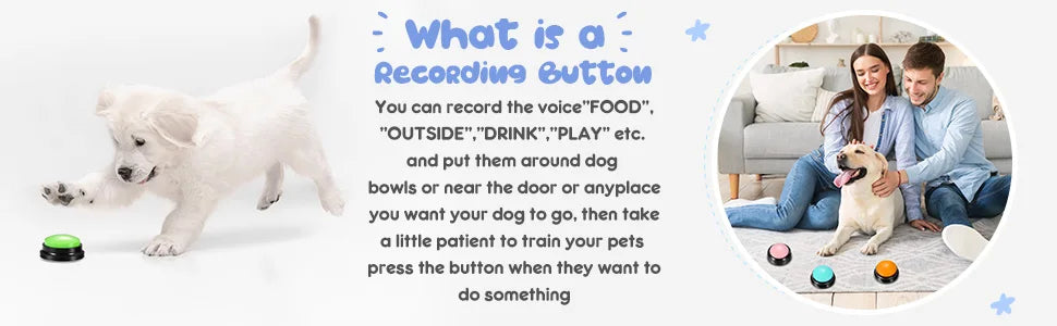 4/8/11PCS Dog Squeak Toys Voice Recording Button Dog Buttons For Communication Dog Toys Buzzer 30 Second Funny Dog Accessories