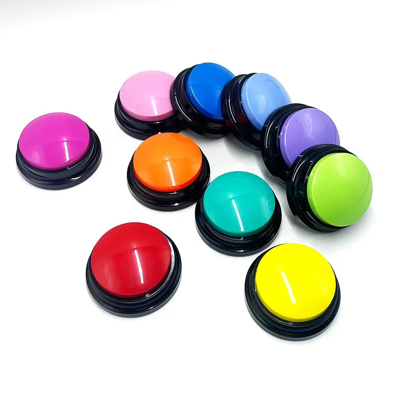 4/8/11PCS Dog Squeak Toys Voice Recording Button Dog Buttons For Communication Dog Toys Buzzer 30 Second Funny Dog Accessories
