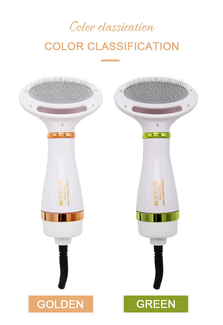 Multi-functional Dog Grooming Hair Comb Dryer 2-In-1 Electric Fur Blower Cleaning Brusher 3 Gears Adjustable Pet Product EU Plug